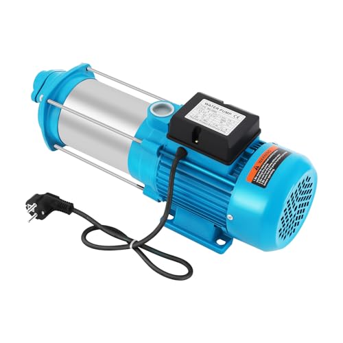 Edelstahl Kreiselpumpe 9.8/10/11 bar 1300/2200/2500 Watt Hauswasserwerk Gartenpumpe Wasserpumpe, Strahlwasserpumpe Jetpumpe, für Gärten, Hotels, Cafeterien, Fabriken usw (1300, Watt)