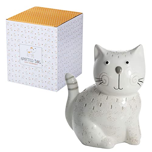 SPOTTED DOG GIFT COMPANY Figurine Chat, Céramique Objet en Forme de Animal, Ornement de Statue Originale, Mignon Intérieure Maison Décoration, Cadeaux pour...