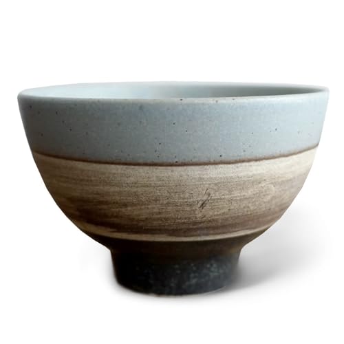 美濃焼 大人かっこいい お茶碗 カフェ風 おちゃわん 飯碗 おしゃれ 日本製 かわいい ごはん茶碗 陶器 食器 シック お洒落 ブルー ネイビー グレー 素焼き お揃い (渋碗 グレー)