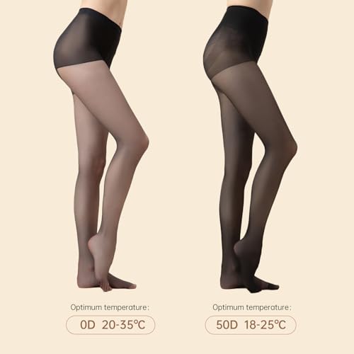 Image of 2 Pairs Women's Sheer Tights 50D Ultra Thin Soft Nylon Regular Panty Multicolour High Sheer Anti-slid Pantyhose