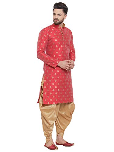 Image of Larwa Men's Cotton Silk Kurta And Salwar Dhoti Set