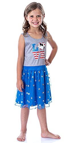 Peanuts Girl's Snoopy Joe Cool USA Love Tank Nightgown Dress Pajama2