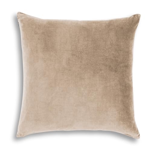 Christy Jaipur Luxury Filled Cushions | Silky Cotton Velvet | Plush and Quilted | Generously Filled | 18'' x 18'' | Hazelnut