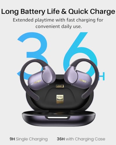 Image of TOZO Open X2 Pro AI Smart Open Ear Earbuds, LCD Digital Screen Stereo Sound