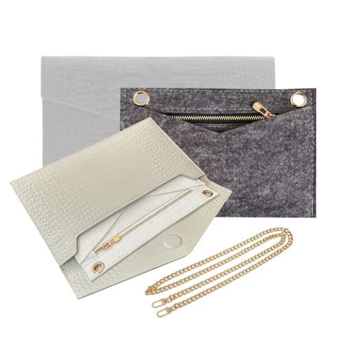 Uptown Clutch Conversion Kit With Gold Chain Wristlet Insert Wallet On Chain Woc Uptown Pouch Insert (Beige) #TOP9