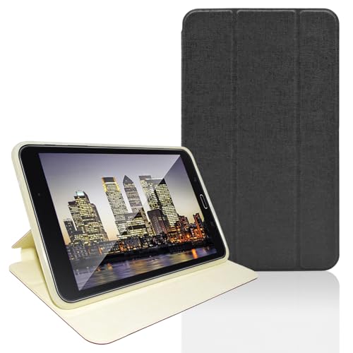 Mobi7e Tablet Case for Galaxy Tab 4 8.0' (SM-T330 / T331 / T335 / T337 / T337A) – Slim Lightweight Protective Cover with Kickstand & Magnetic Closure Black
