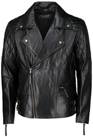MAFIA LEATHER Black Men's Fall Casual Full YKK Zip Bomber Jacket, 100% Real Leather Stylish Lambskin Jacket & Water Resistant