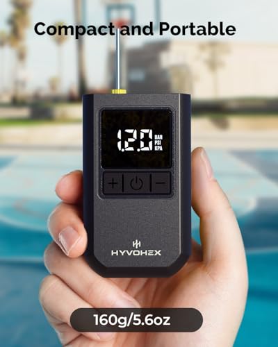 Image of Ball Pump for Sports Balls, Portable Electric Basketball Pump Ultra Fast Inflation, with Digital LED Display Air Pump for Balls, Preset Pressure with Ball Needle for Soccer, Volleyball