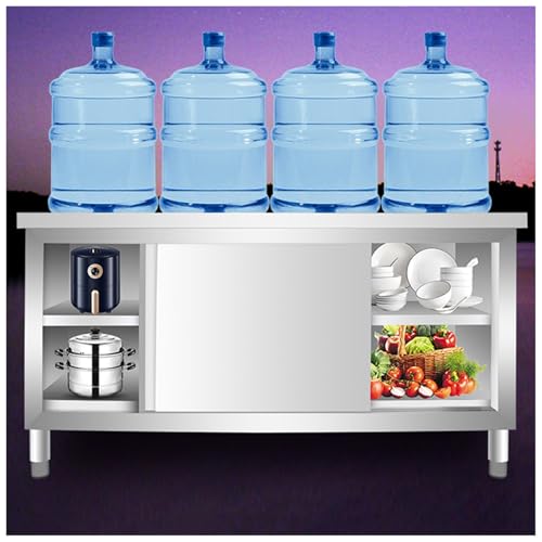 Generisch Edelstahl Arbeitstisch mit Stauraum