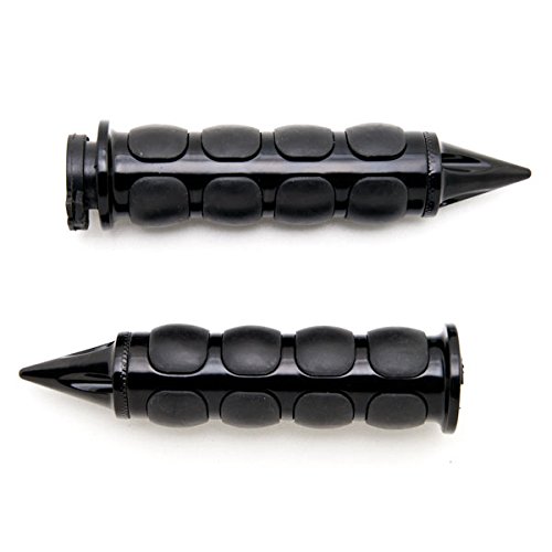 Krator TRHB114AB Hand Grips (Spike Black Comfort Rubber Motorcycle Cruiser Bike Handlebar (1")