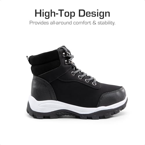 Dream Pairs Kids Hiking Boots Boys Girls High-Top Shoes Outdoors Lace-Up Lightweight Hiking Shoes For Little Kid Big Kid,Size 2 Little Kid,Black,Sdhb2401K thumb #3