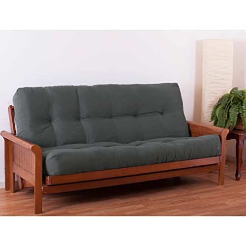 Blazing Needles Renewal 10' Twill Futon Mattress, Full, Steel Grey