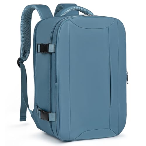 VMIKIV Mochila 40 x 30 x 20 para Ryanair Mochila de viaje avión equipaje de mano Easyjet 45 x 36 x 20 pequeño bolso de cabina mochilas mujer hombre para escuela trabajo, turquesa, 40x30x20cm