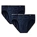 Produktbild Schiesser Herren Slip 2er Pack - Supermini, Cotton Stretch, Uni, Serie 95/5 (dunkelblau (801 Admiral), S (Small, 2-Pack))