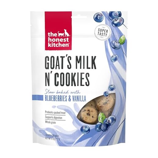The Honest Kitchen Human Grade Dog Treats Goat's Milk N' Cookies: Slow Baked with Blueberries & Vanilla, 8 oz Bag