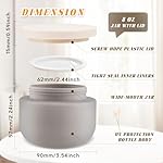 4 Pack 8 OZ Plastic Jars Round Cosmetic Container with Lids,Wide Mouth Soft Slime Jars for Lotion,Hand Cream,Ointments,Makeup,Body Butter,Rhinestone,Samples Pot Travel Make Up Storage (Grey) - Image 2