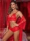 Avidlove Damen Sexy Dessous Set Spitze 3-Teilig Negilgee Unterwäsche Netz-Nachthemd Dünn Kimono Mesh Lingerie Sets Mit BH und Höschen，RotL