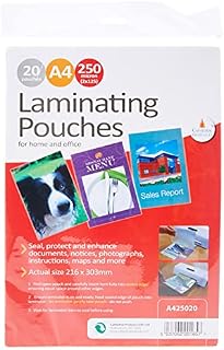 Cathedral Laminating Pouches, 250 Micron A4, 20 Pouches