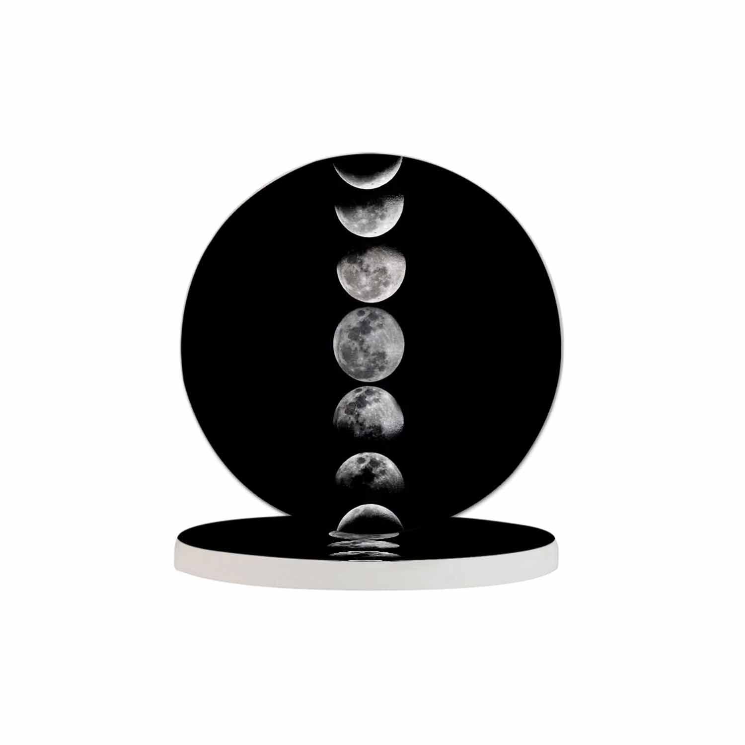 Eclipse Moon Coaster Lunar Universe Astronomy Nature Planet Space Sphere Dark Night Tabletop Protection for Any Table Type Wood, Granite, Glass, Soapstone, Sandstone, Marble, Stone Tables