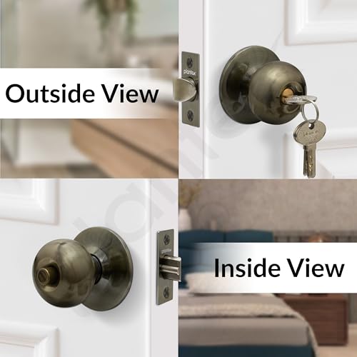 Image of Plantex Stainless Steel Door Locks For Bedroom /Main Door Lock /Cylindrical Lock Set Door Lock For Home Office Hotel (Brass Antique)