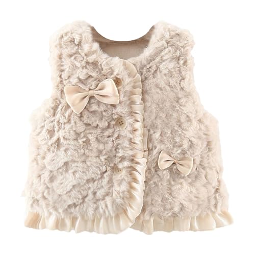 Toddler Girls Faux Fur Coat Baby Winter Jacket Sleeveless Snowday Windproof Thick Warm Fashion Cool Girls Coats 0-2 Years