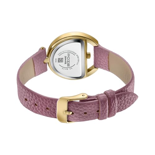 Image of Sonata Poze 8 Quartz Analog with Purple Dial Purple PU Leather Strap Watch for Women - SP80159YL01W