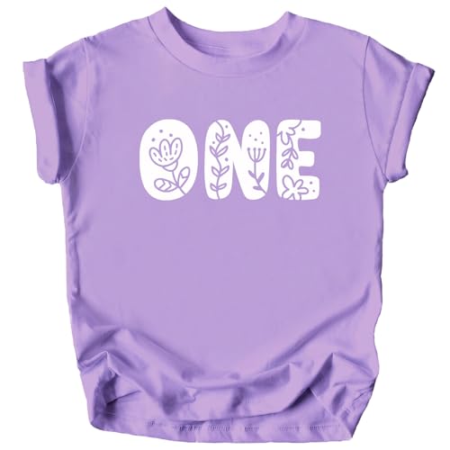 Image of Floral Numbers Ages 1-7 Birthday Girl Shirt for Baby & Toddler Youth Girls