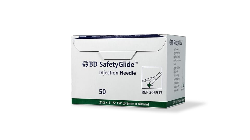 BD SafetyGlide Needle, 21 G x 1 1/2 in. #305917, (50 Count)