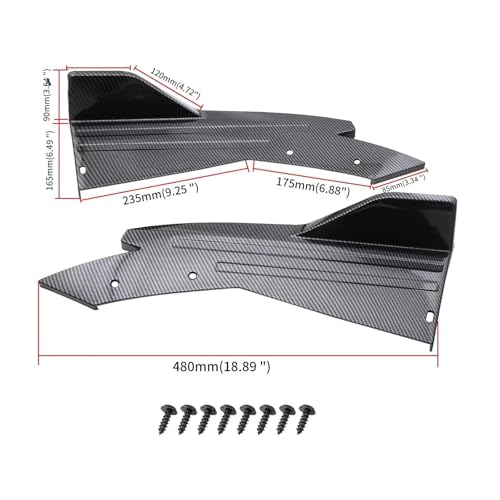 Faldón lateral protector con difusor de labio trasero estilo carbono 2