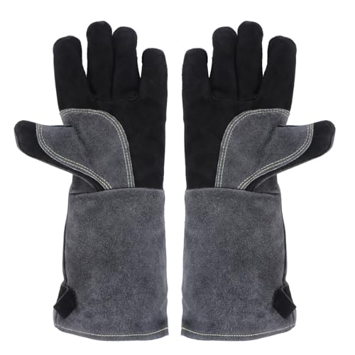 Guantes resistentes al calor de imitación cuero para trabajo seguro en forja y barbacoas
