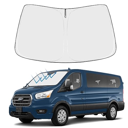 Proadsy Windshield Sun Shade for 2015-2025 2026 Ford Transit 4-Layer Foldable Front Sunshade...