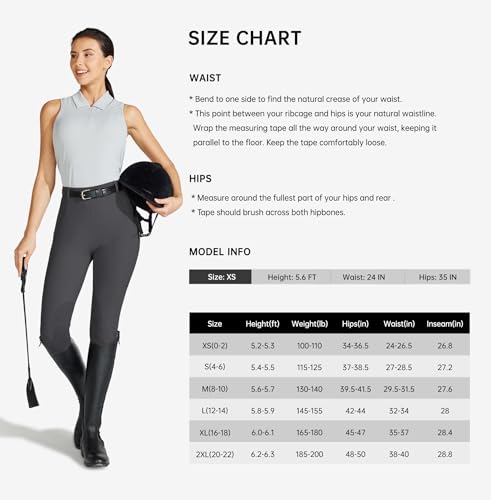 Willit Meia-calça feminina de equitação com remendo no joelho calças equestres equitação calças esco