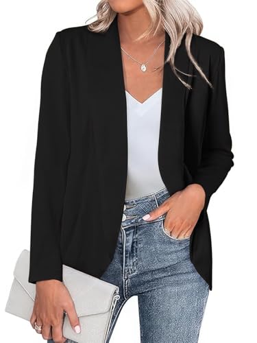 Womens Casual Long Sleeve Business Blazers Lightweight Open Front Dressy Cardigan Jacket Office Work Suits