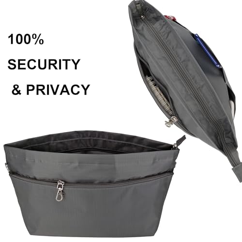 Image of Handbag Tote Purse Organizer Insert, Large, Dark Grey