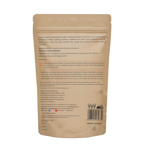 Image of Neuherbs Sandalwood Powder 100g | Chandan Face Pack for Glowing Skin, Skin Brightening & Natural Beauty Care | Ayurvedic Face Mask | 100% Pure & Natural