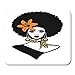 Produktbild Mauspads weiß retro schöne schwarze frau mit afro frisur blumenschal und ohrringe königin sexy und beauty mauspad für notebooks, Desktop-computer matten büromaterial