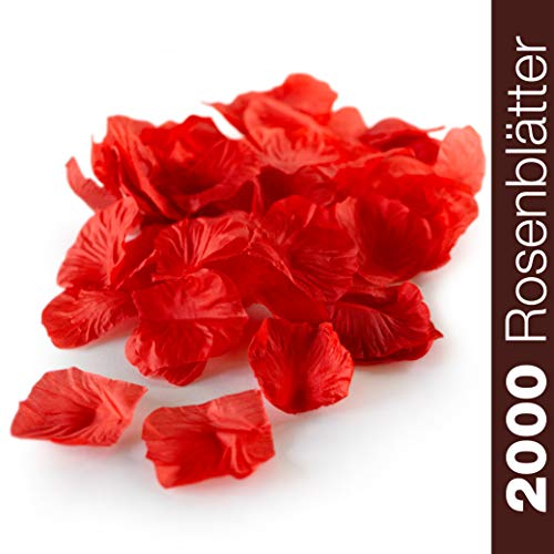 WeddingTree 2000 pétales de Roses Rouges en Vrac - Déco Romantique pour Mariages, Saint-Valentin, Anniversaires ou soirées