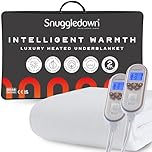 Snuggledown Intelligent Warmth Electric Blanket Super King Size - Luxury Heated Blanket with Dual Controls, Foot Warmth & 9-Heat Settings | 100% Cotton Casing, Auto Shut-Off, Washable (180 x 200cm)