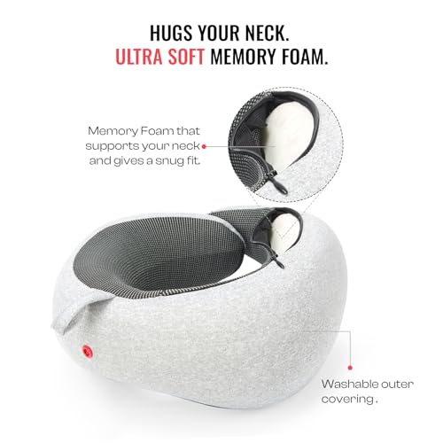 Image of Urban Jungle Neck Pillow Pure Memory Foam Neck Pillow, Machine Washable, Comfortable & Breathable Cover, Airplane Travel Kit for Travelling