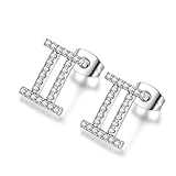 18K Gold Plated Cubic Zirconia Horoscope 12 Constellation Astrology Stud Earrrings, Birthday Jewelry Gift of Post Earrings for Women, Girls and Men (5.21-6.21 Gemini)