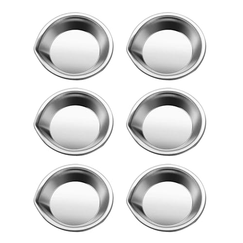 6 PCS Stainless Steel Painting Color Palettes, with Mouth 2 Inch Painting Trays Makeup Palettes Watercolor Small Round Mixing Palettes Paint Tray, Pigment Mixing Cups for Art Craft