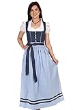 schöner Blumendruck Turi Landhausmode Damen Dirndl lang klassisches Dirndl Baumwolle D821070 Heidi Rocklänge 95cm Marine Gr.40