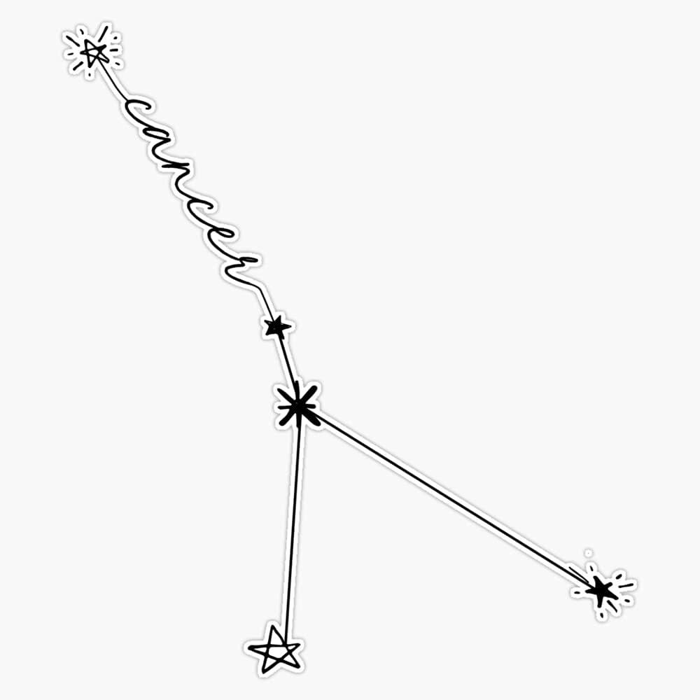 Amazon.com - Cancer Zodiac Constellation Drawing Bumper Sticker Vinyl ...