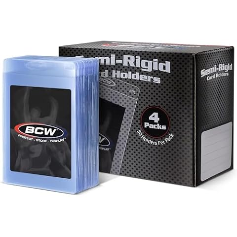 BCW Semi Rigid Card Holder #1 | 200 Pack | Semi Rigid Card Sleeves for Grading Submissions | Protective Holders for Sports & Trading Cards Cover