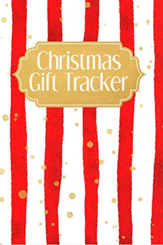 Christmas Gift Tracker: Xmas Holiday Season Present Planner | Organize and Manage Your Purchases with this handy Organizer | Red Stripes Golden Dots Design for a warm and cosy Christmas Feeling