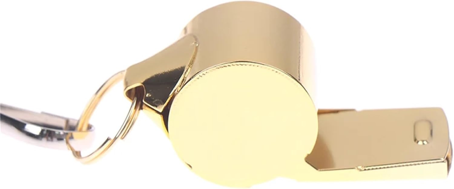 Emergency Whistle 20Pcs Gold Stainless Steel Rope Whistle Hanging Neck Outdoor Lifesaving Whistle