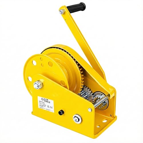 AIM Tools Verricello Manuale 2600 lbs 1180 kg Carichi Pesanti Argano a Manovella con Freno Automatico per Tirare e Sollevare Auto, Barche e Camion 325938
