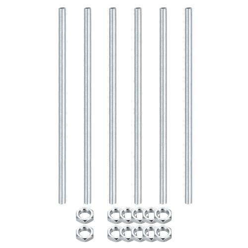 uxcell 6Pcs 7.9" Lamp Pipe Nipples Kit with Lock Nuts, M8x1 Fine