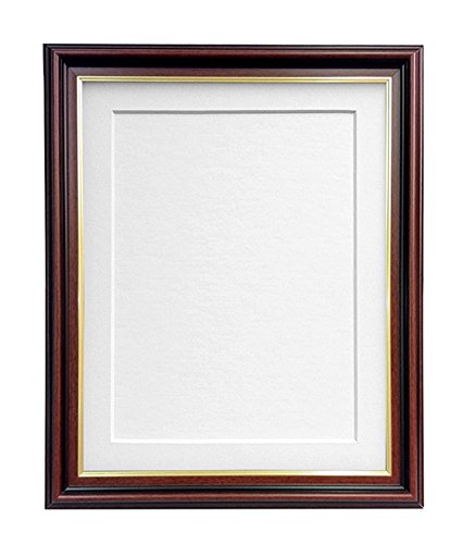 AP-3320 Mahogany Photo Frame with White Mount and Backing Board 20"x16" for Pic Size A3