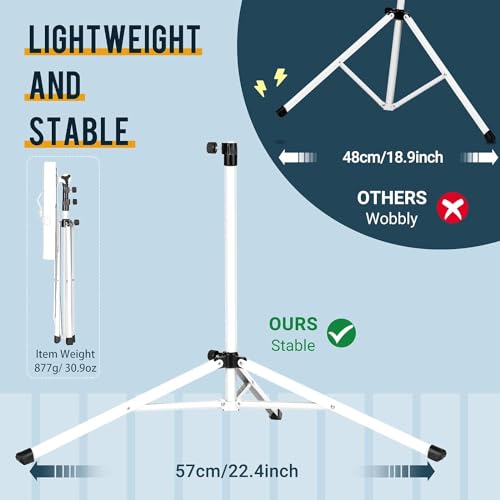 Image of CAHAYA Foldable Music Stand Extra Stable Lightweight Portable Adjustable Music Stand & Table Stand 2 in 1 Dual Use with Metal Carry Bag White
